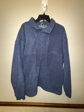 Vintage EMS Pinnacle Performance Men's Blue Fleece Snap Button Pullover